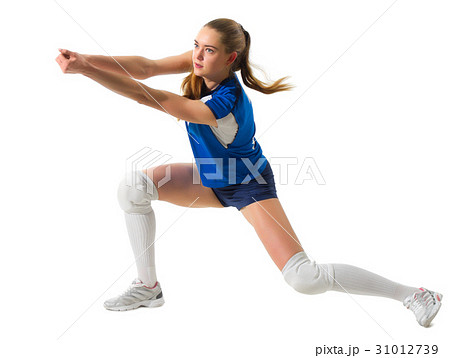 Young woman voleyball player isolated 31012739