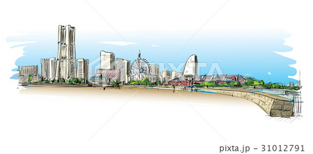 sketch of cityscape in Yokoha, Japan 31012791