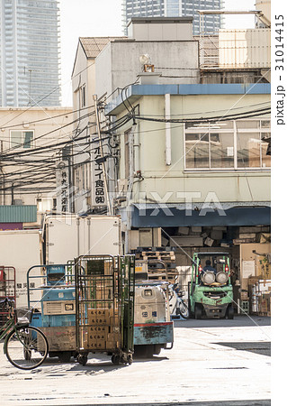 築地市場 ターレットトラックの写真素材