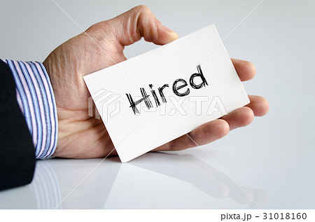 Hired text concept Hired text concept 31018160
