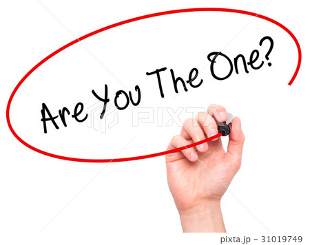 Man Hand writing Are You The One?with black marker Man Hand writing Are You The One?with black marker 31019749