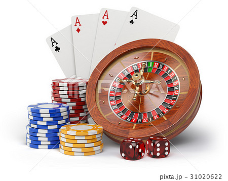 Casino o gambling concept. Roulette, casino chips 31020622