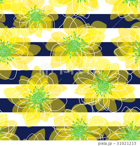 花と縞のシームレスパターン 花と縞のシームレスパターン 31021215