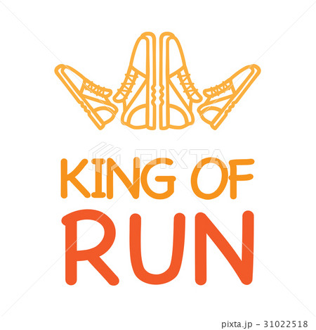 King Of Run Motto With Logo Crown From Sneakersのイラスト素材