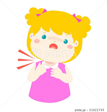 Sick girl sore throat cartoon vector. - Stock Illustration [31022745] -  PIXTA