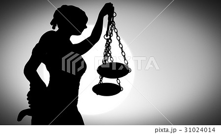 Themis with scale and sword 3d rendering 31024014