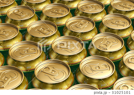 Metal drink cans with beer 31025101