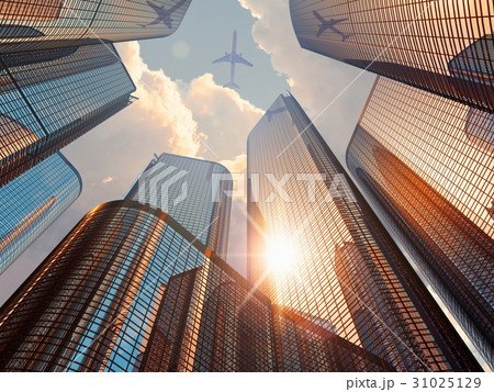 Sunset in downtown district 31025129