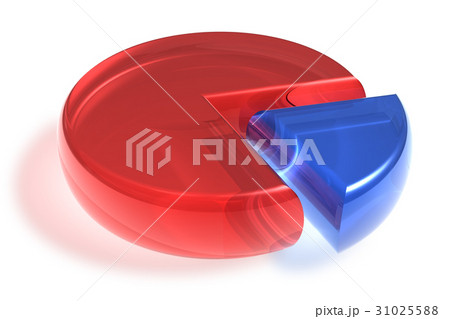 Red and blue crystal pie chart 31025588