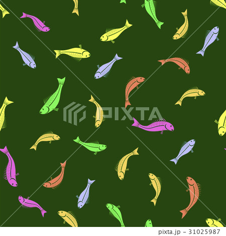 Colored Fish Seamless Pattern 31025987
