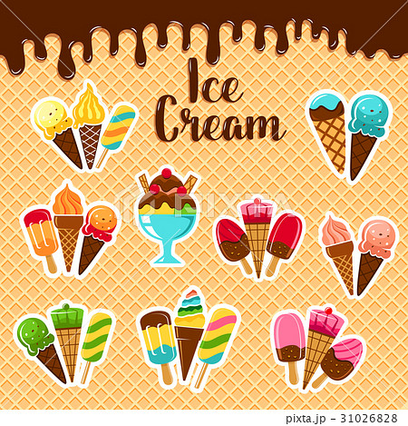 Ice cream fresh desserts vector poster Ice cream fresh desserts vector poster 31026828