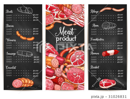 Vector menu or price list for Butchery shop meat 31026831