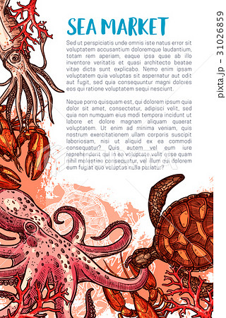 Vector poster for seafood fishing market Vector poster for seafood fishing market 31026859