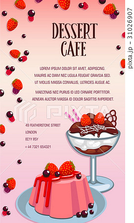 Cake and ice cream poster for dessert cafe design 31026907