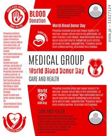 Vector poster for world blood donation donor day 31027124