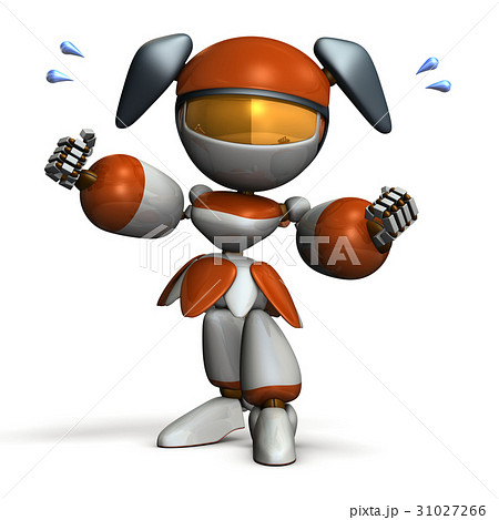 ガッツを表すキュートなロボット ガッツを表すキュートなロボット 31027266
