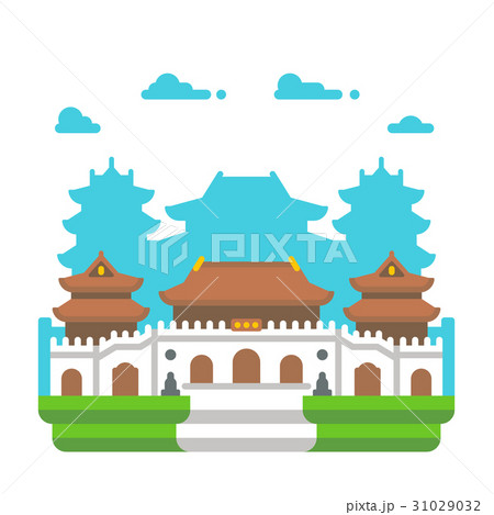 Flat design Jingan temple Shanghai Flat design Jingan temple Shanghai 31029032