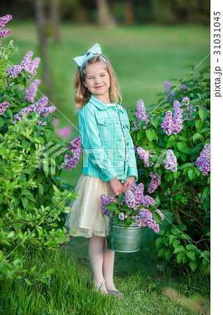 Cute girl in blue jackets with fairy airy skirt Cute girl in blue jackets with fairy airy skirt 31031045