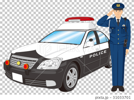 警察官とパトカー 31033701