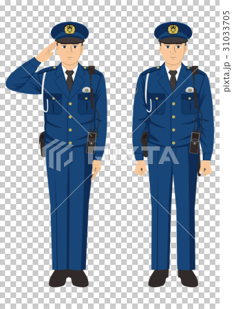 警察官 冬服 のイラスト素材