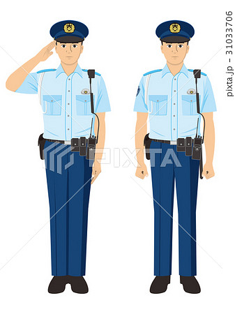 警察官 半袖 のイラスト素材