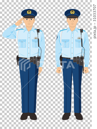 警察官 長袖 のイラスト素材