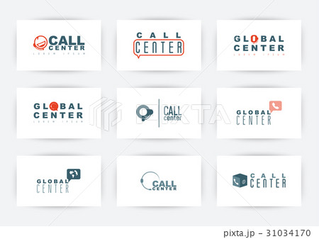 Call center, hotline or support service logo set Call center, hotline or support service logo set 31034170