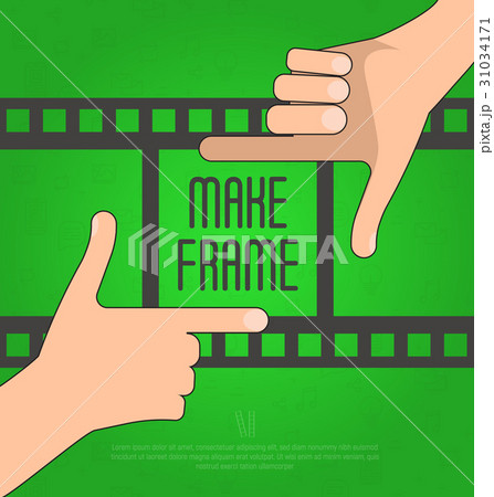 Hands make a rectangular frame with film 31034171