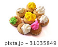 Colorful iced gem biscuits on white background. 31035849