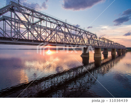 beautiful aerial view of the railway bridge across beautiful aerial view of the railway bridge across 31036439