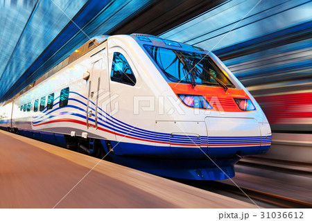 Modern high speed train with motion blur 31036612
