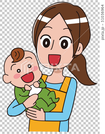 抱著嬰孩的托兒所老師的例證 31036964