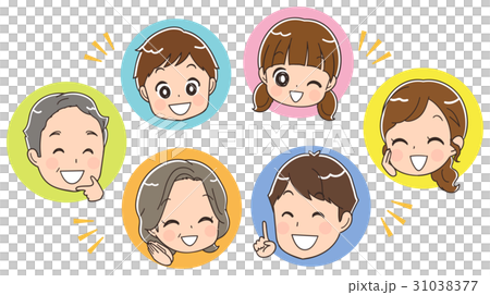 三世代家族の顔のアイコン 31038377