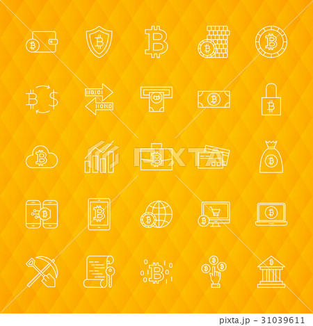 Bitcoin Line Icons 31039611