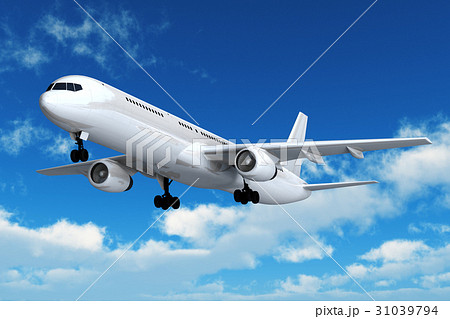 Passenger airliner flight in the blue sky 31039794