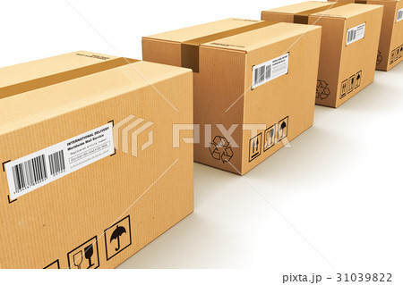 Row of cardboard boxes 31039822