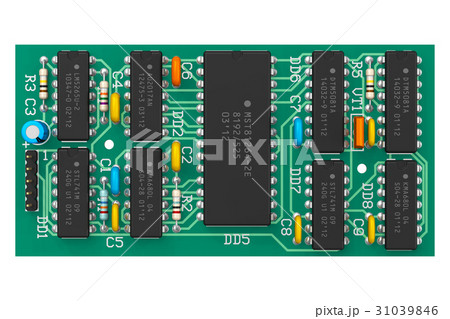Digital circuit board with microchips Digital circuit board with microchips 31039846