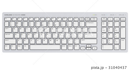 White wireless computer PC keyboard 31040437