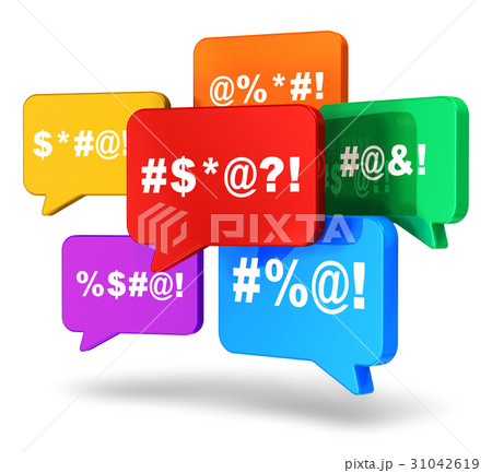 Color speech bubbles with censored swearing words 31042619