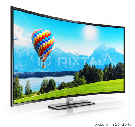 Modern curved 4K UltraHD TV Modern curved 4K UltraHD TV 31042646