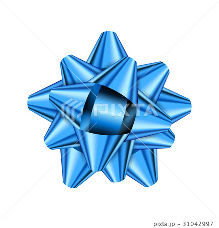 Blue holiday bow on white background 31042997