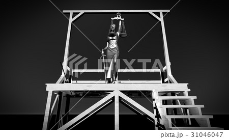 Lady of justice on gallows 3d rendering 31046047