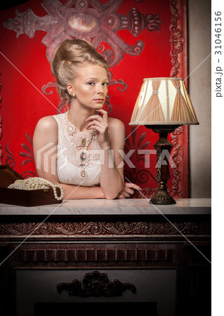Sensual Woman in victorian dress and interior 31046156