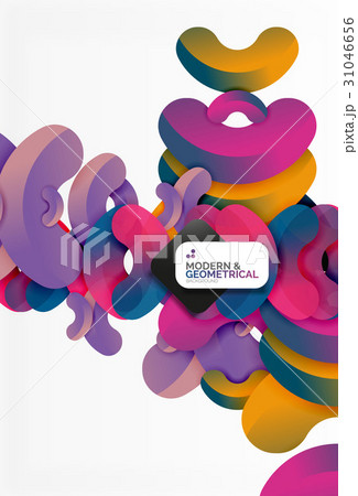 Abstract color geometric round shapes on white 31046656
