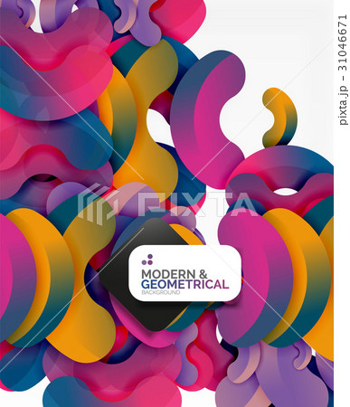 Abstract color geometric round shapes on white 31046671