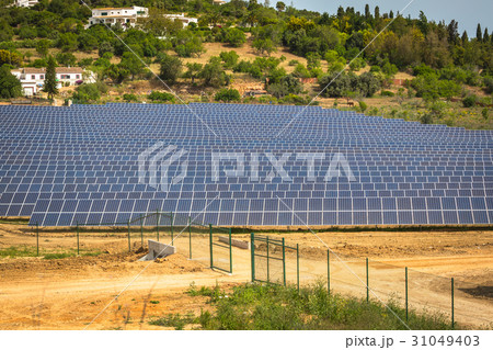 Solar panel produces green, environmentally Solar panel produces green, environmentally 31049403