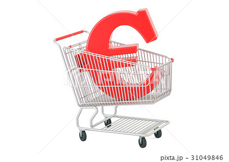 Shopping cart with euro symbol, 3D rendering Shopping cart with euro symbol, 3D rendering 31049846