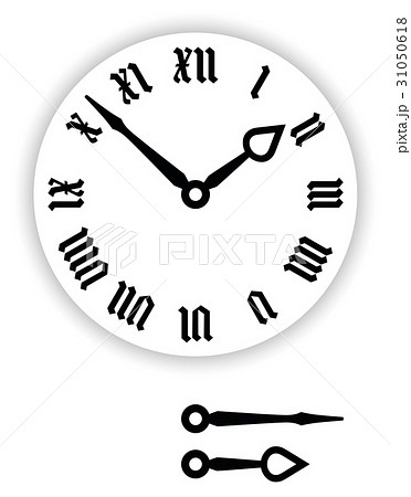 Fraktur Roman numerals clock face 31050618