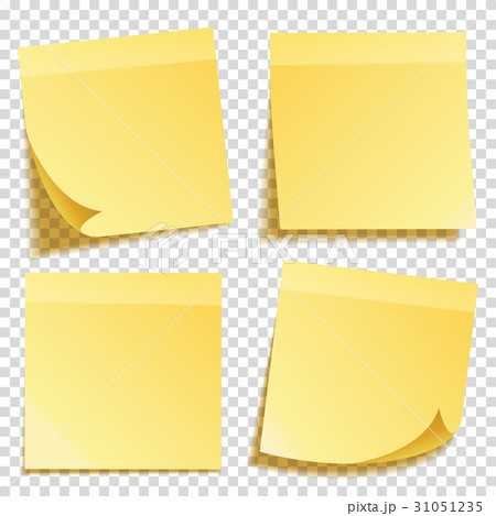 Sticky note with shadow isolated on transparent Sticky note with shadow isolated on transparent 31051235