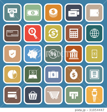 Payment flat icons on blue backgroundのイラスト素材 [31054447] - PIXTA